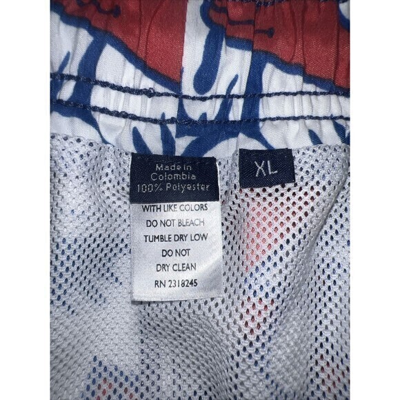 Vineyard Vines Men's Hibiscus Whale Floral Swim Trunks‎ W Travel Pouch Size XL - Picture 3 of 6